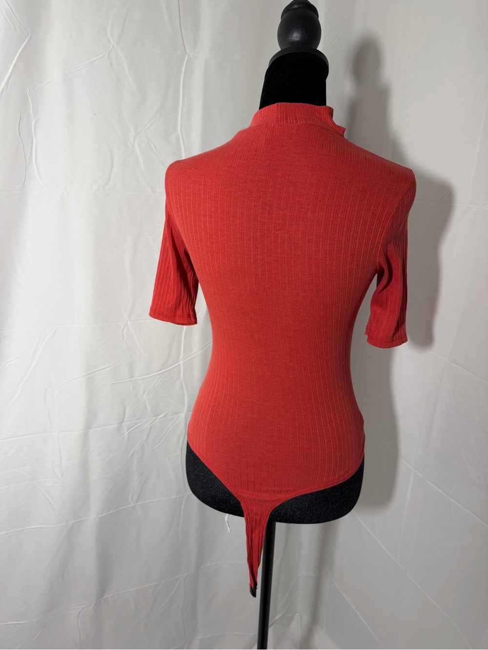 May Pink Ribbed Zip-Front Bodysuit - Picture 4 of 7